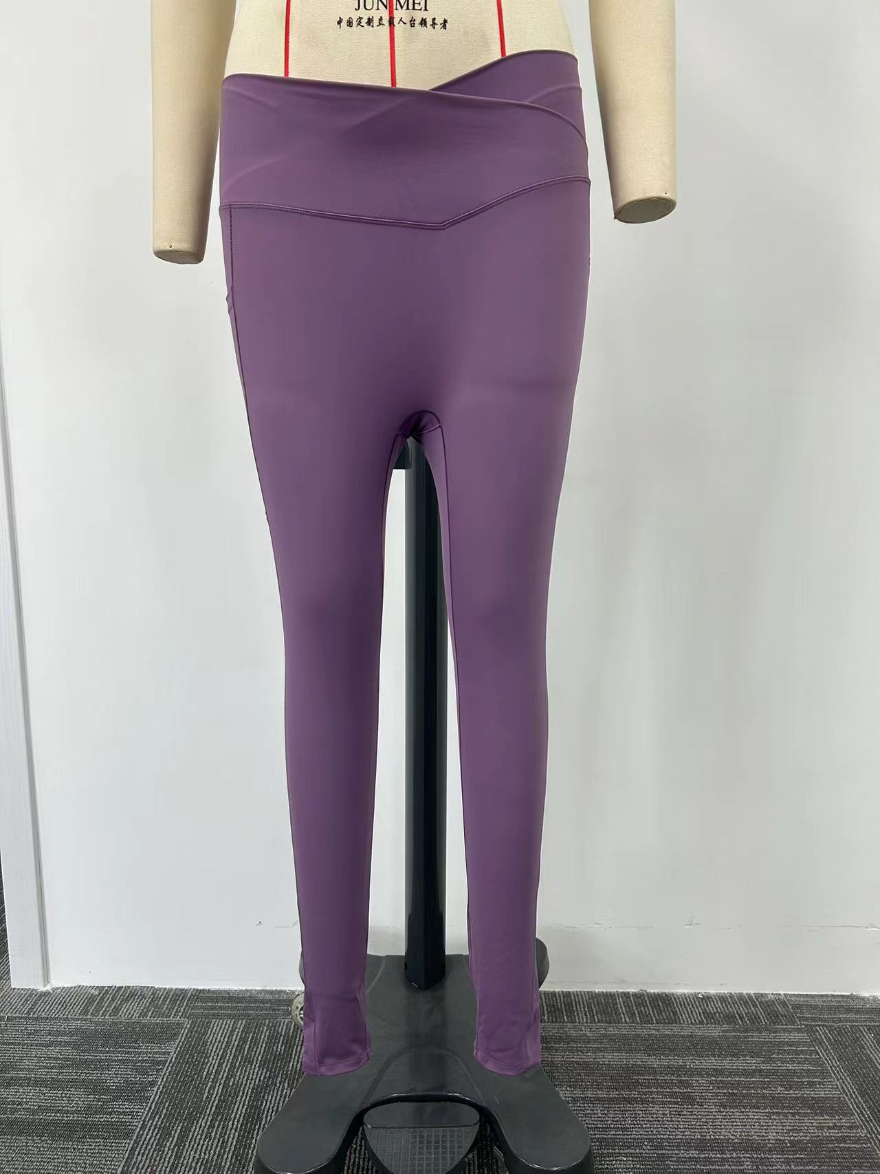 Purple yoga pants
