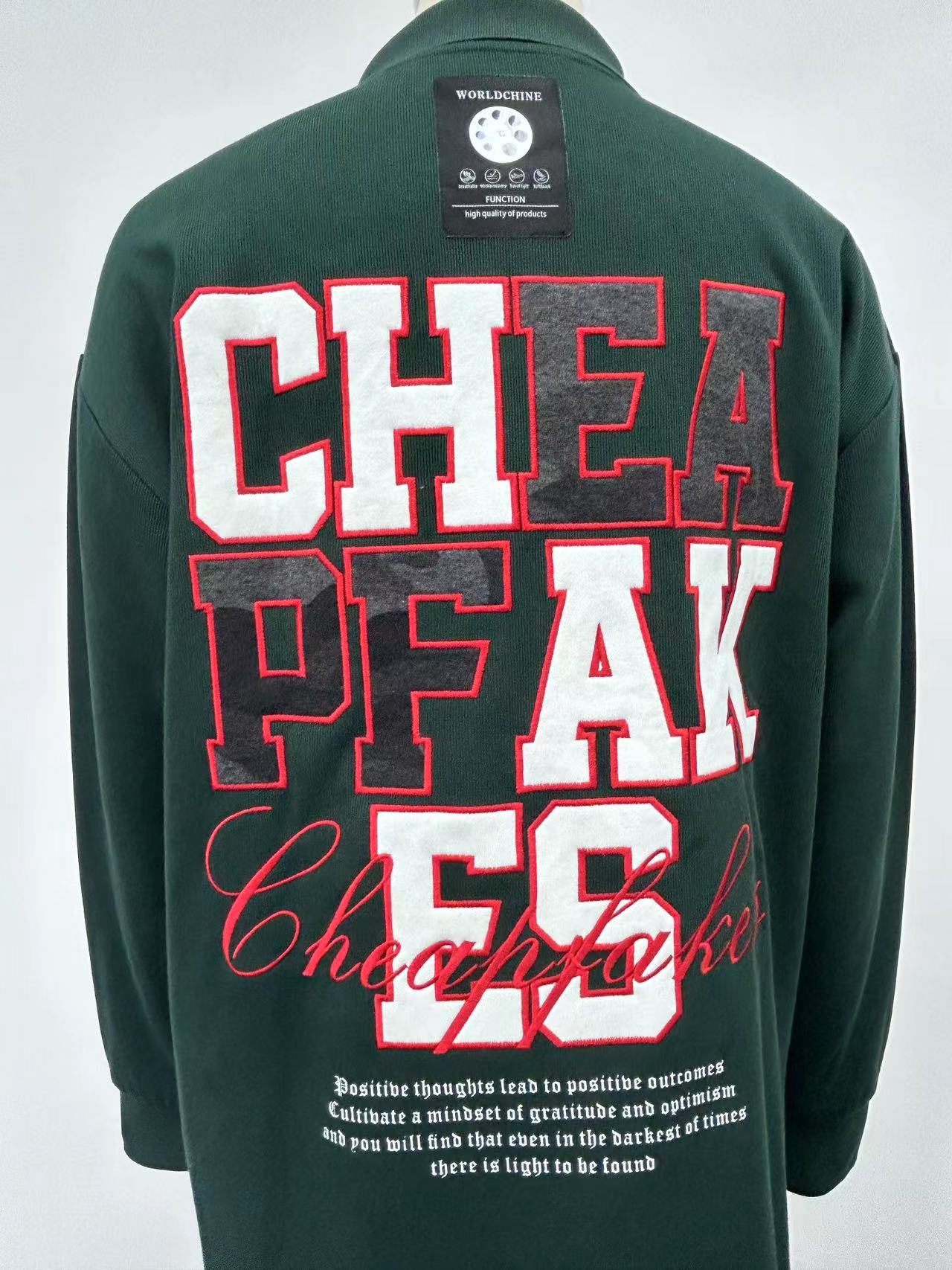 Men long-sleeved polo shirt embroidered patches