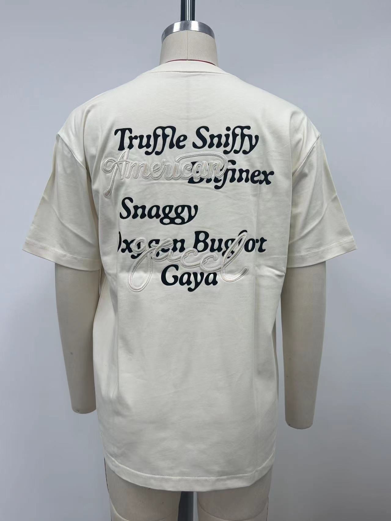 Men's Short Sleeve T-shirt with double-layered letter print