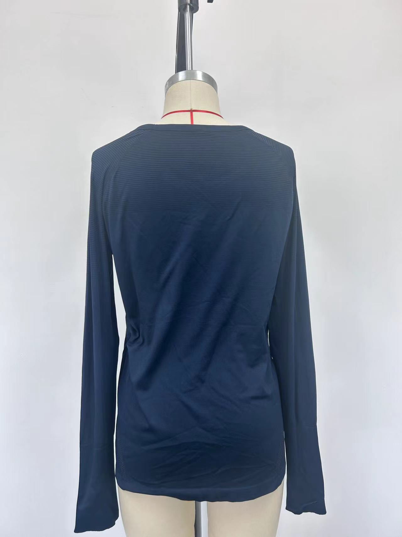 Navy Blue Women's Long Sleeve Athletic Shirt