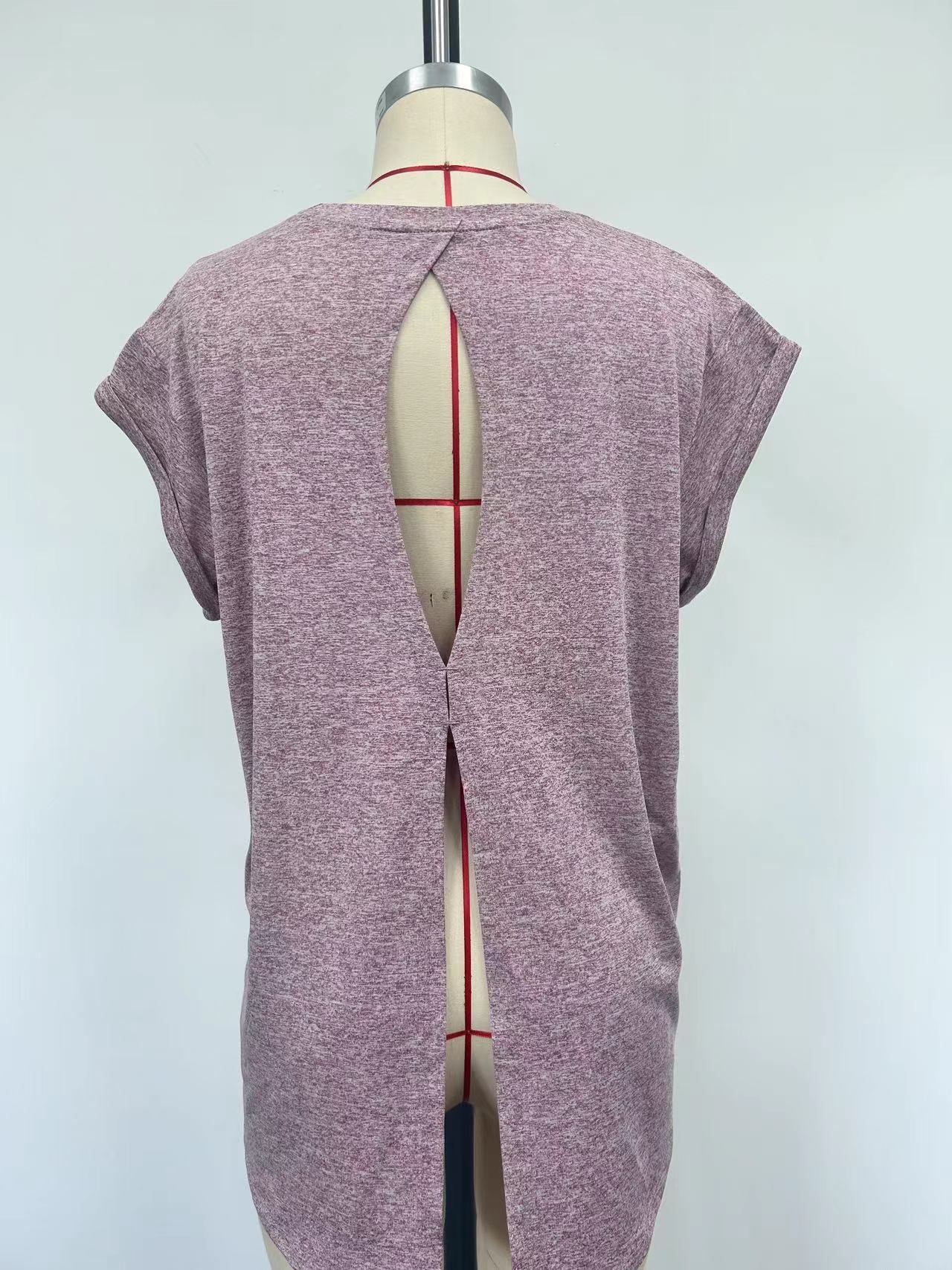 Pink hollow-out sports vest