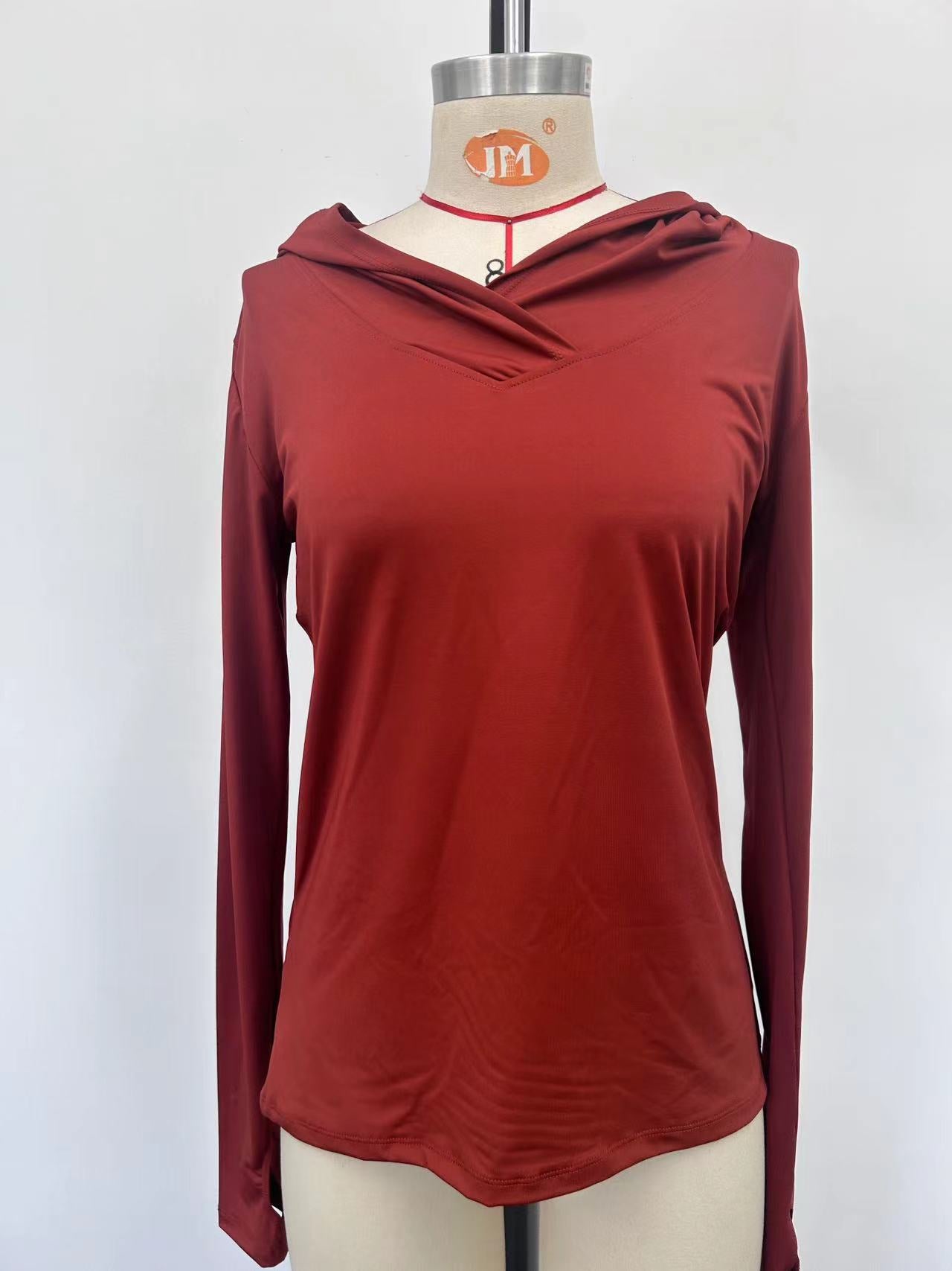 Women's red sports hoodie