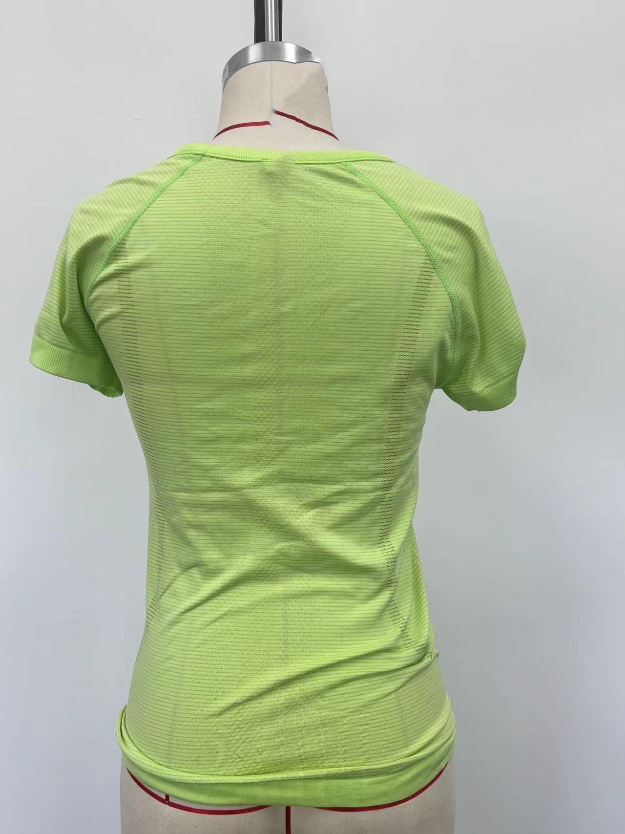 Women's fluorescent green athletic short-sleeve shirt