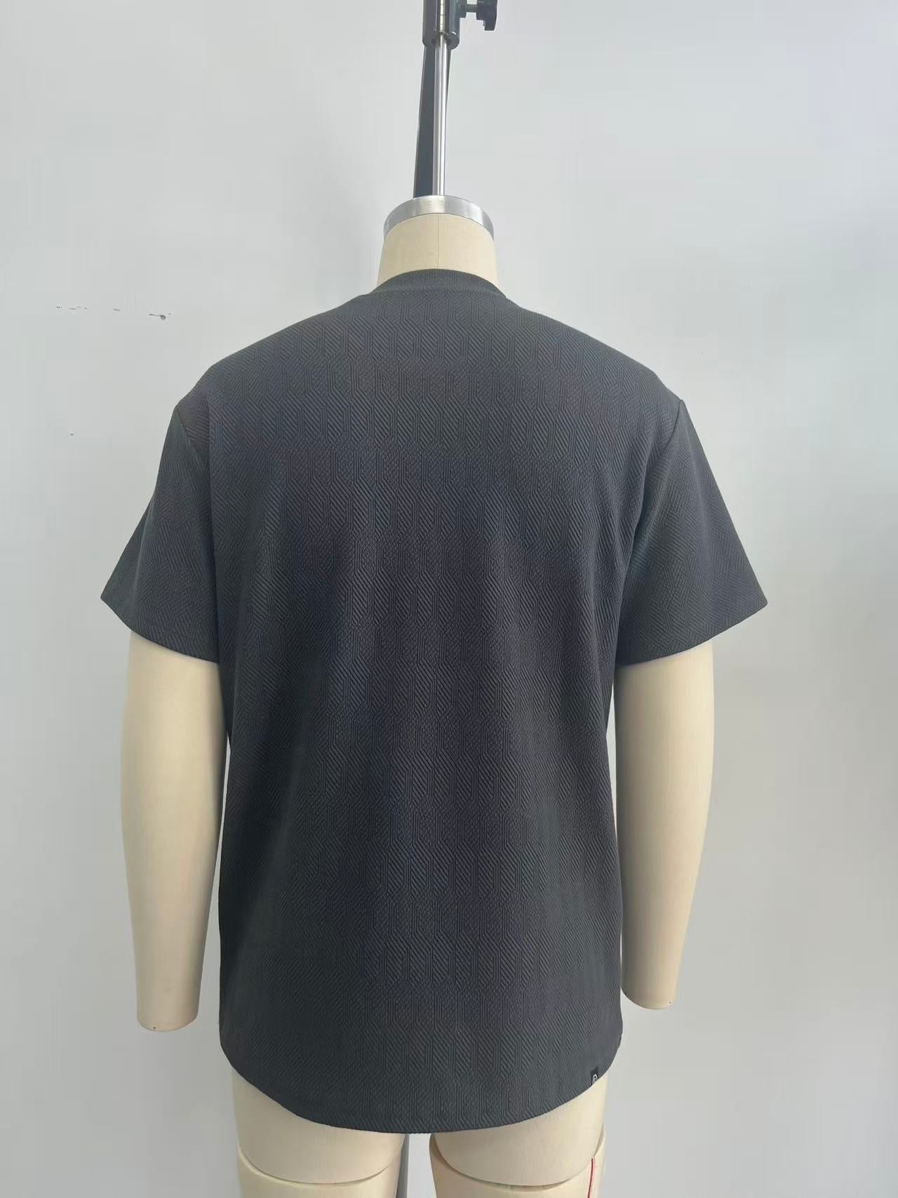 Dark gray jacquard fabric T-shirt