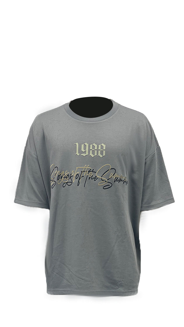 Laser-engraved T-shirt, with thick printing and embroidery