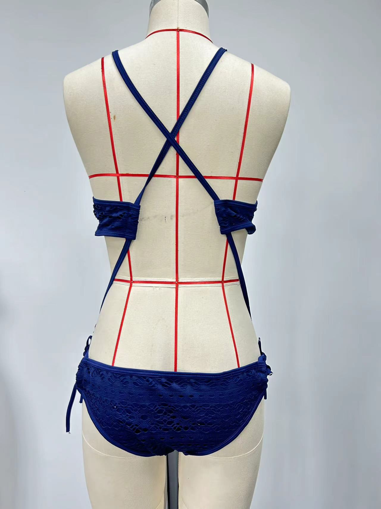 Navy blue one-piece swimsuit