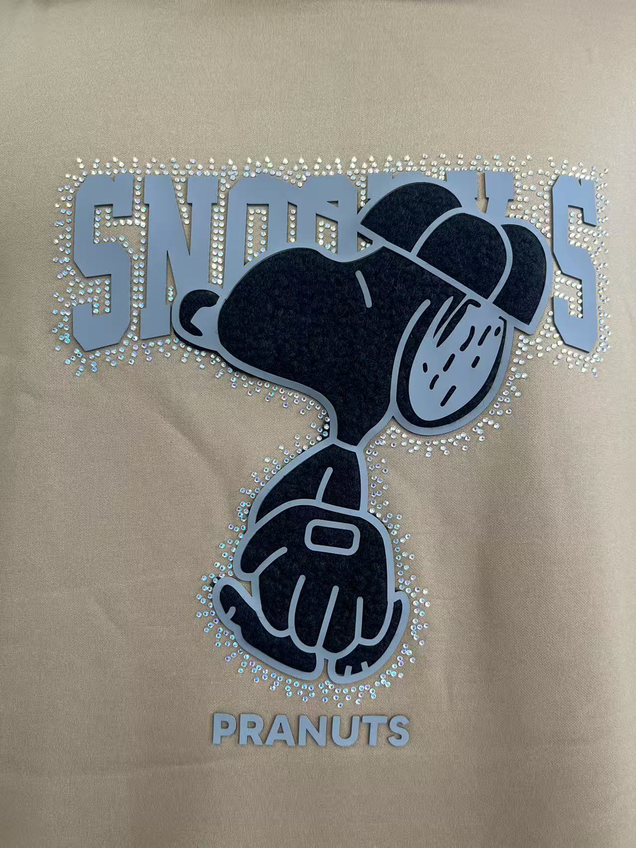 Men's sweatshirt and pants set with sequin, fleece and silicone combined printed design