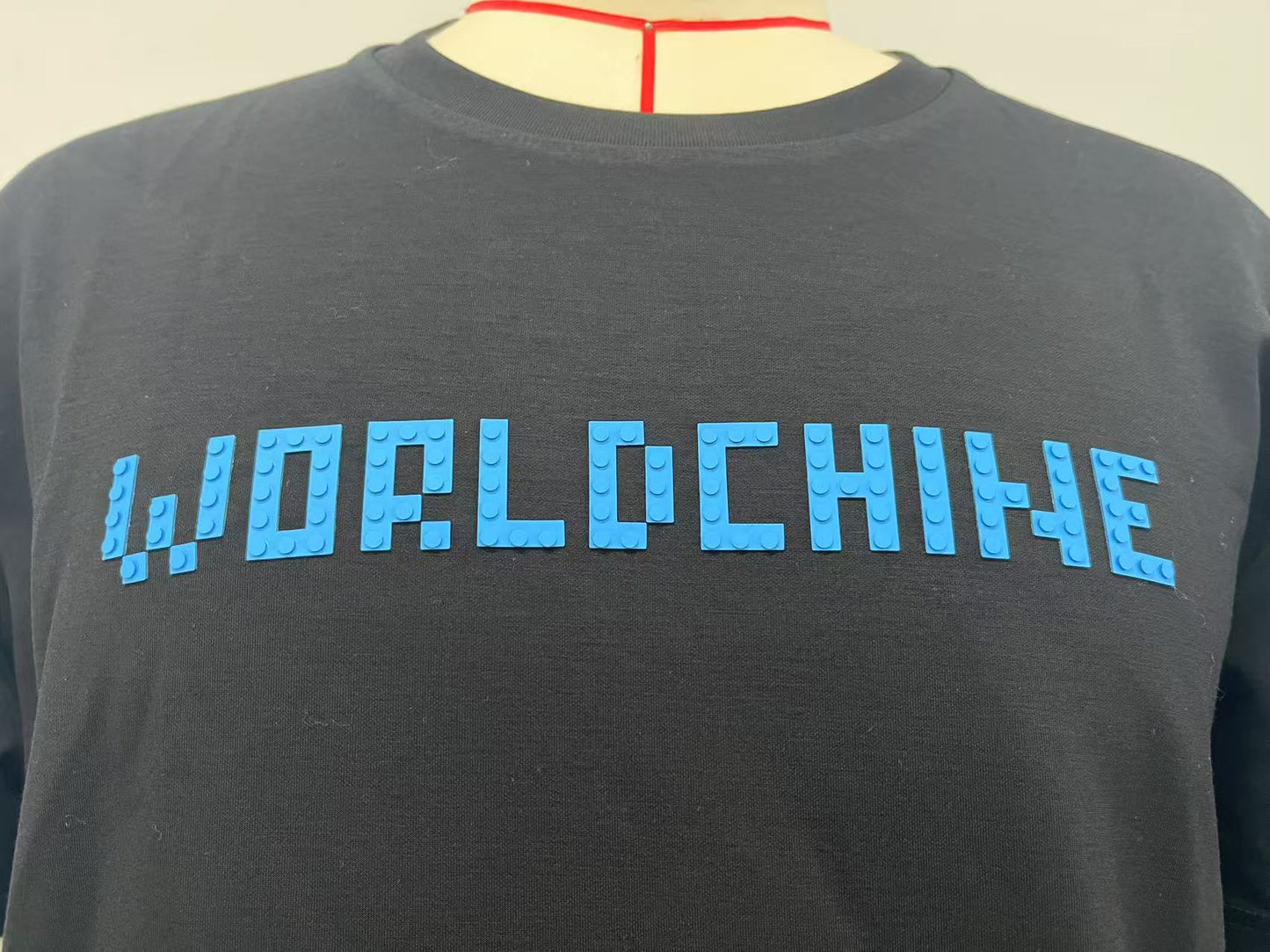 Black tshirt building block print design