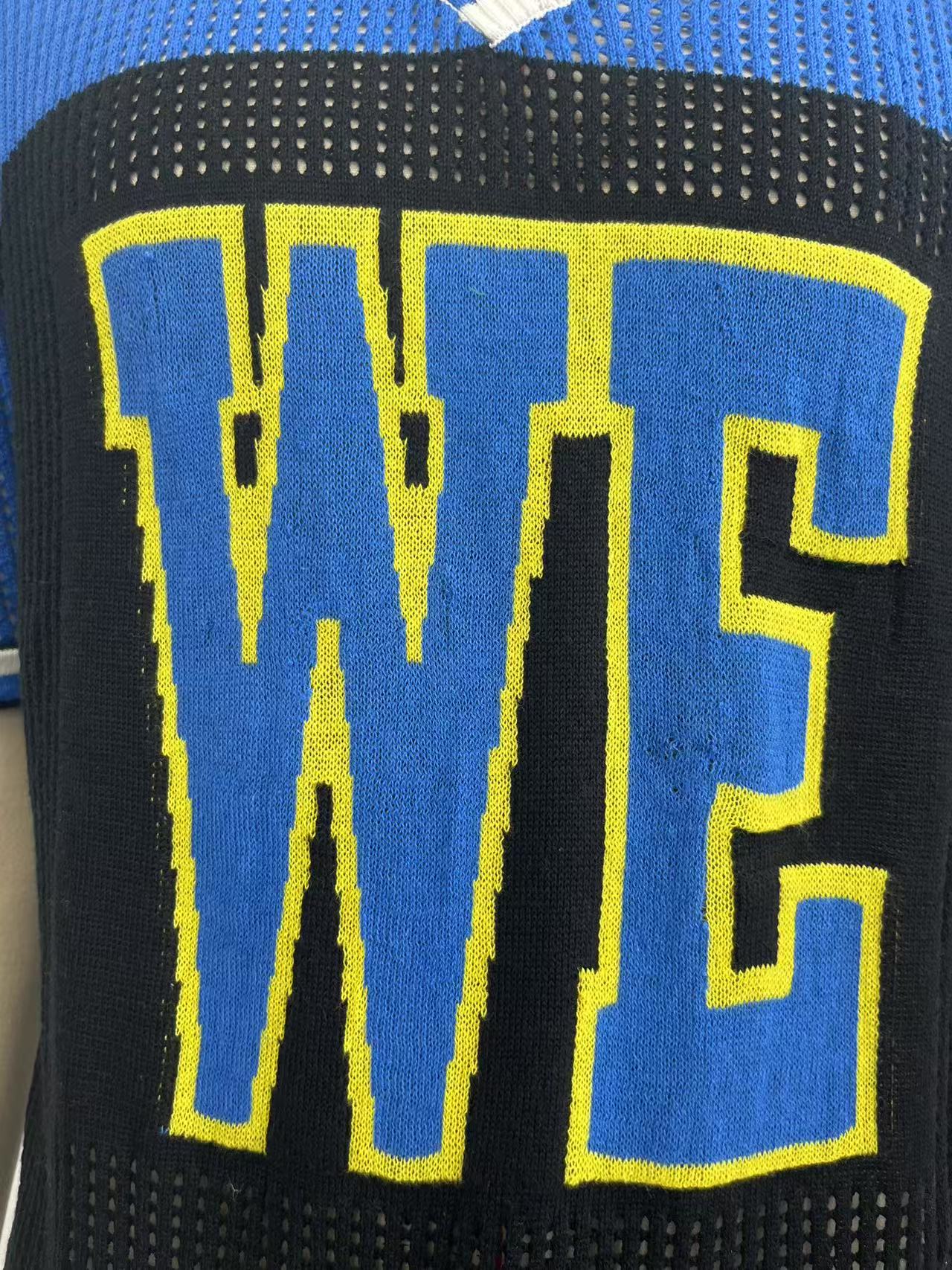 Men's Hollowed-Out Pattern V-Neck Short Sleeve Striped See-Through Knit Top