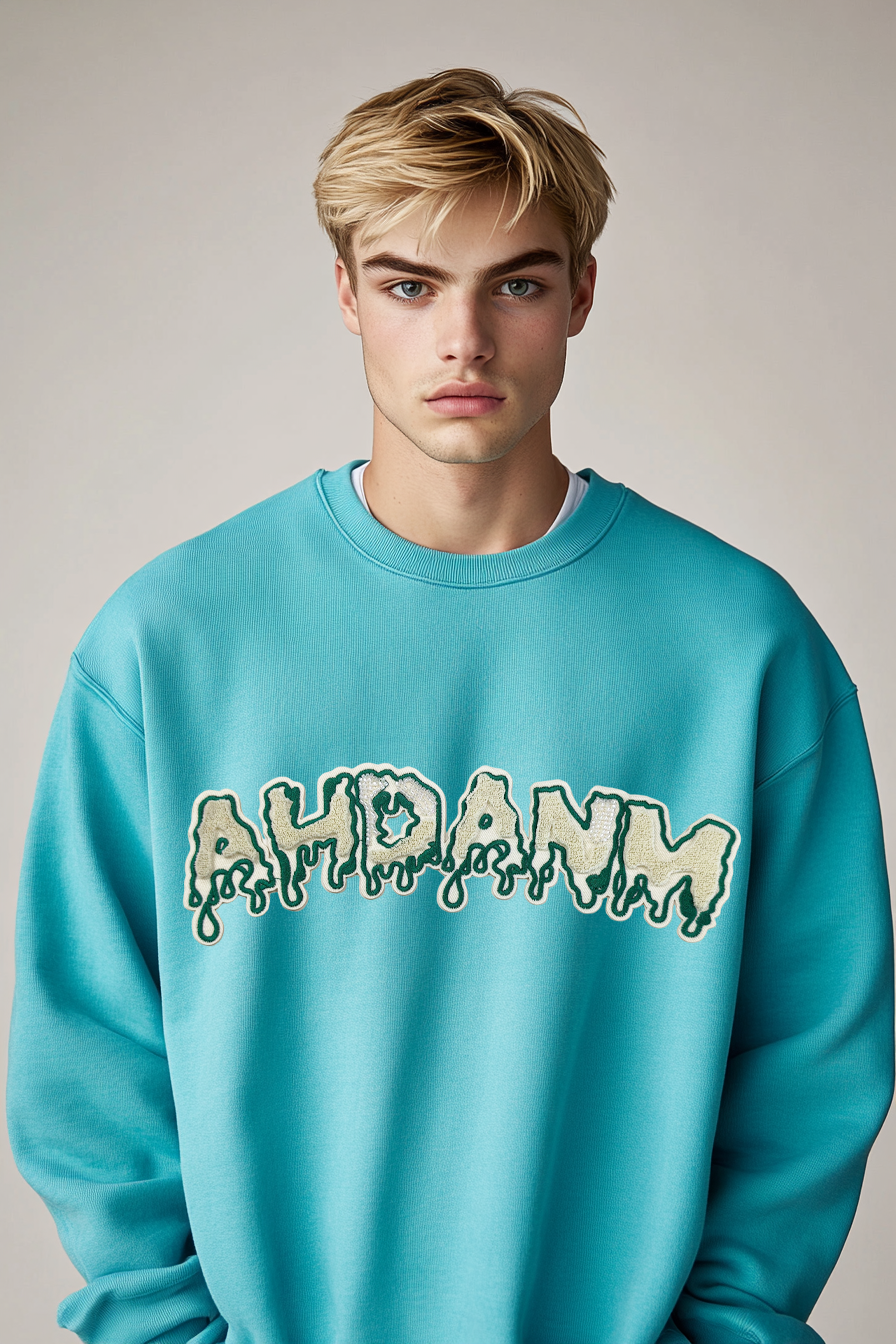 Men's embroidered bead toothbrush sweatshirt
