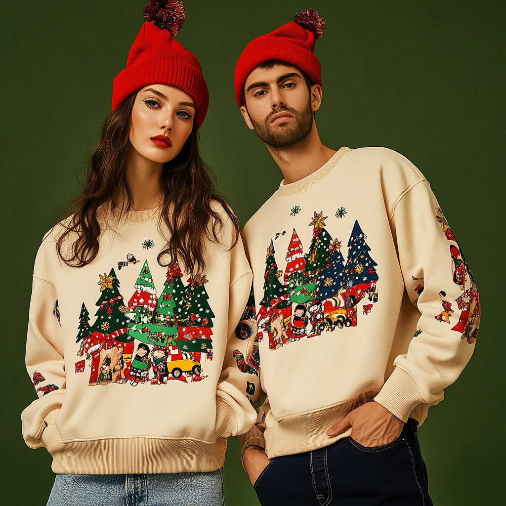 Christmas print sweatshirts