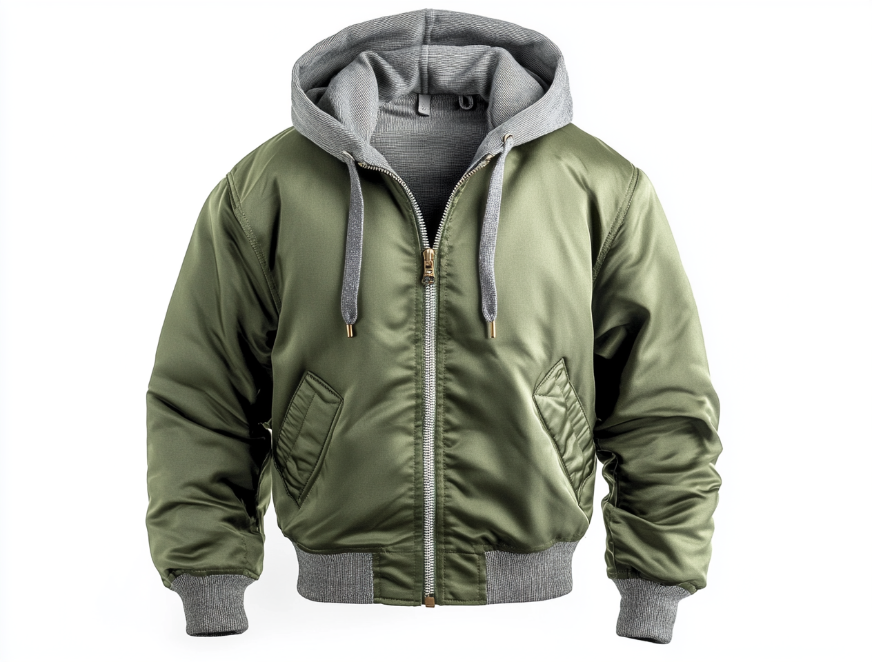 Men green bomber jacket