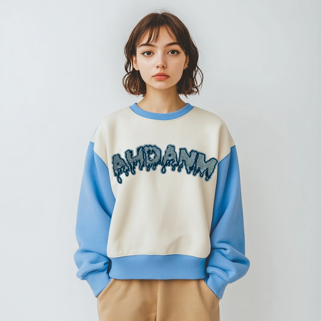Women's contrast color pullover