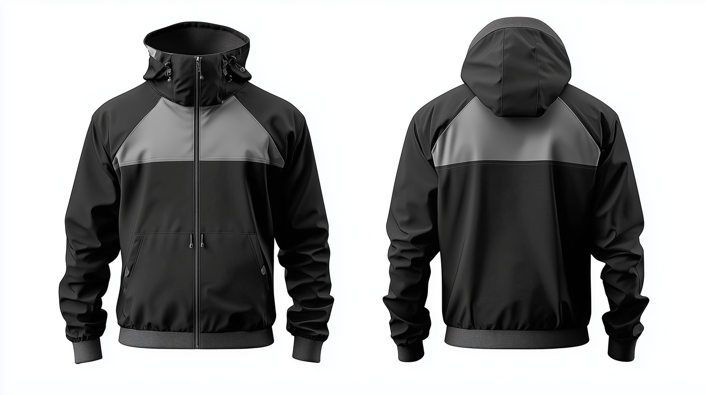Men's black windbreaker jacket