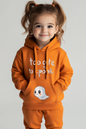 Orange hoodie and sweatpants set for children