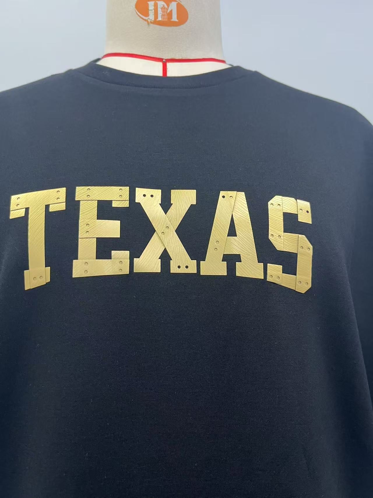 Black T-shirt with metallic letter print