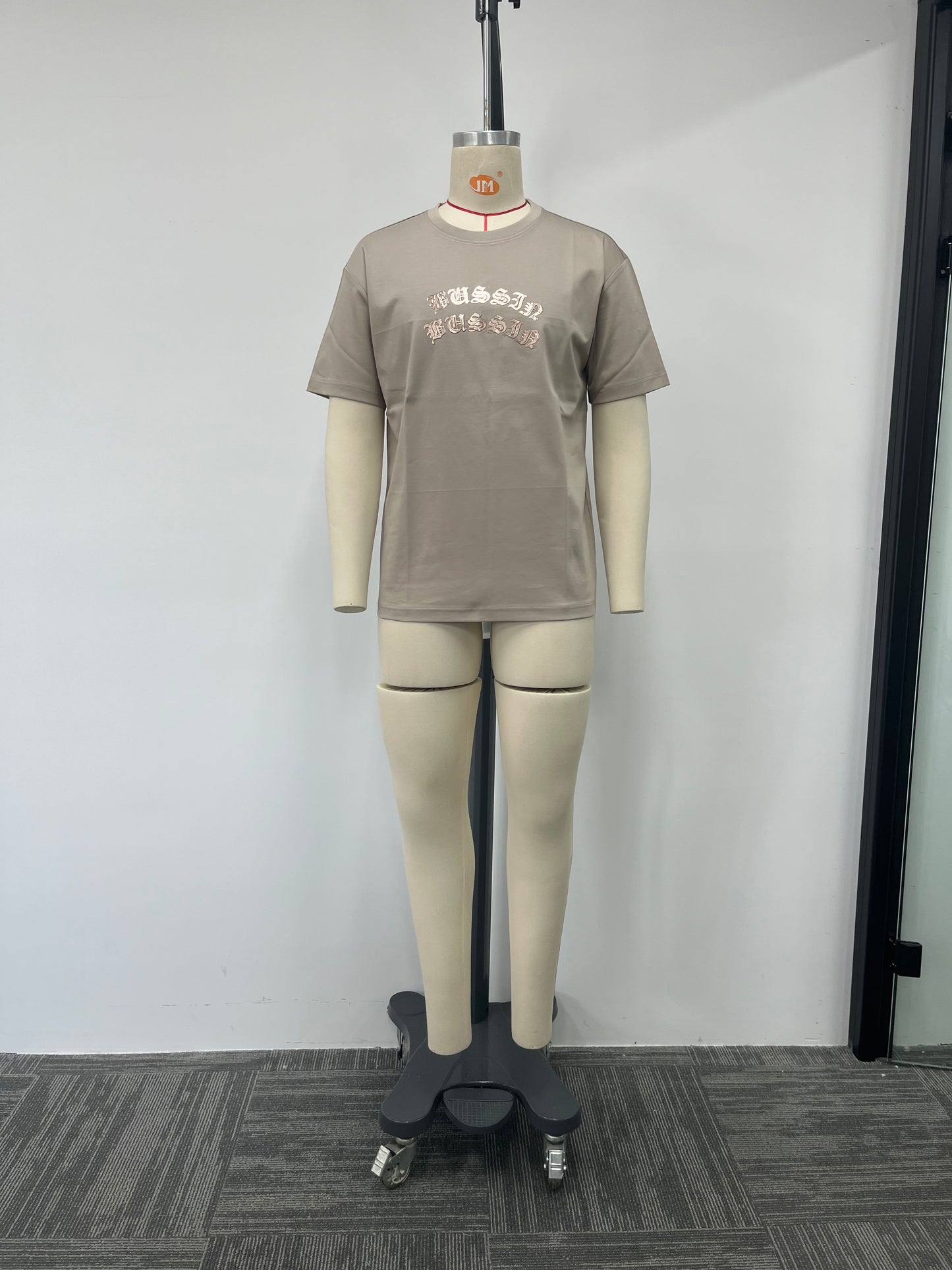 men's T-shirt features a champagne gold print