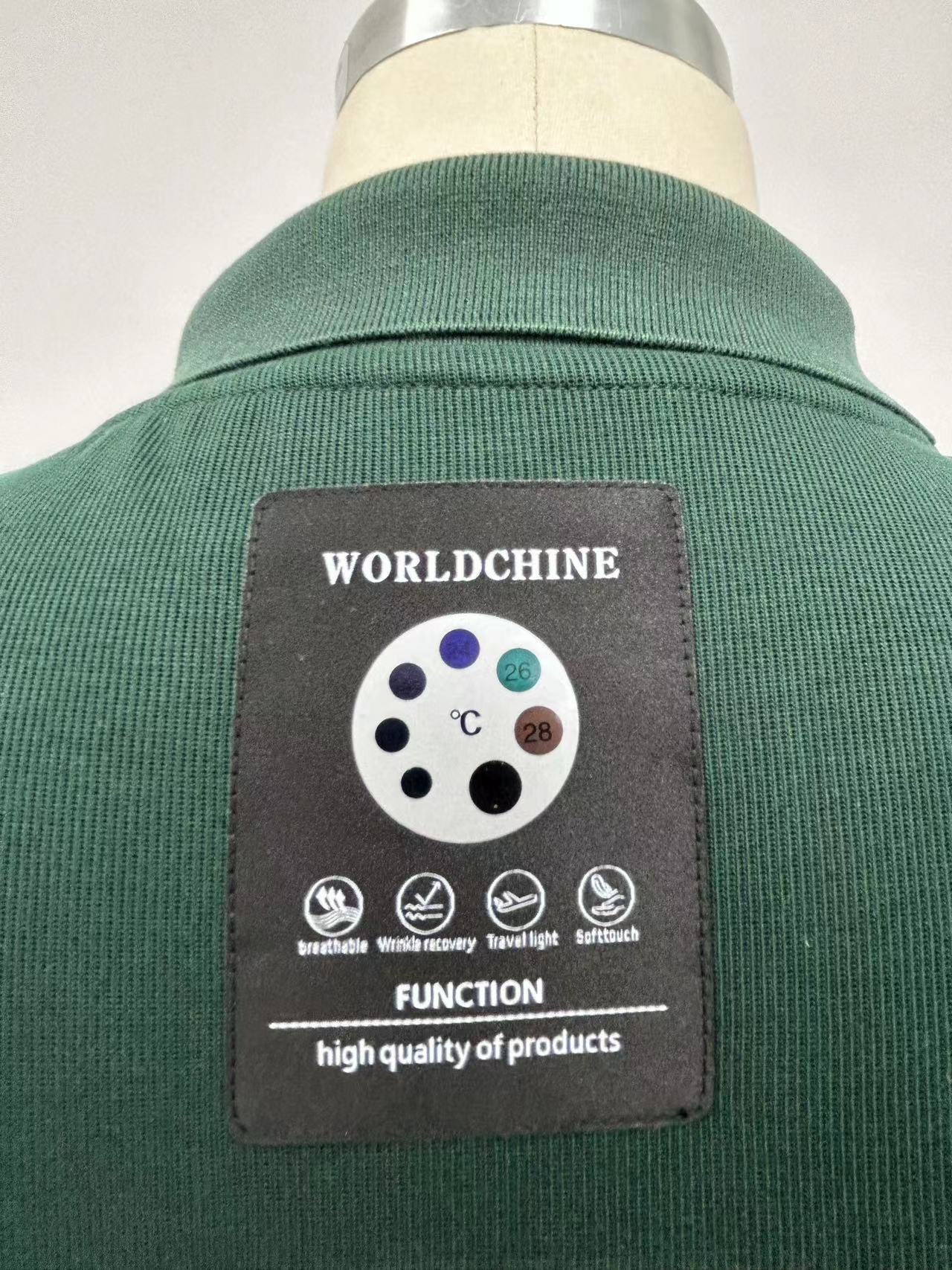Men long-sleeved polo shirt embroidered patches