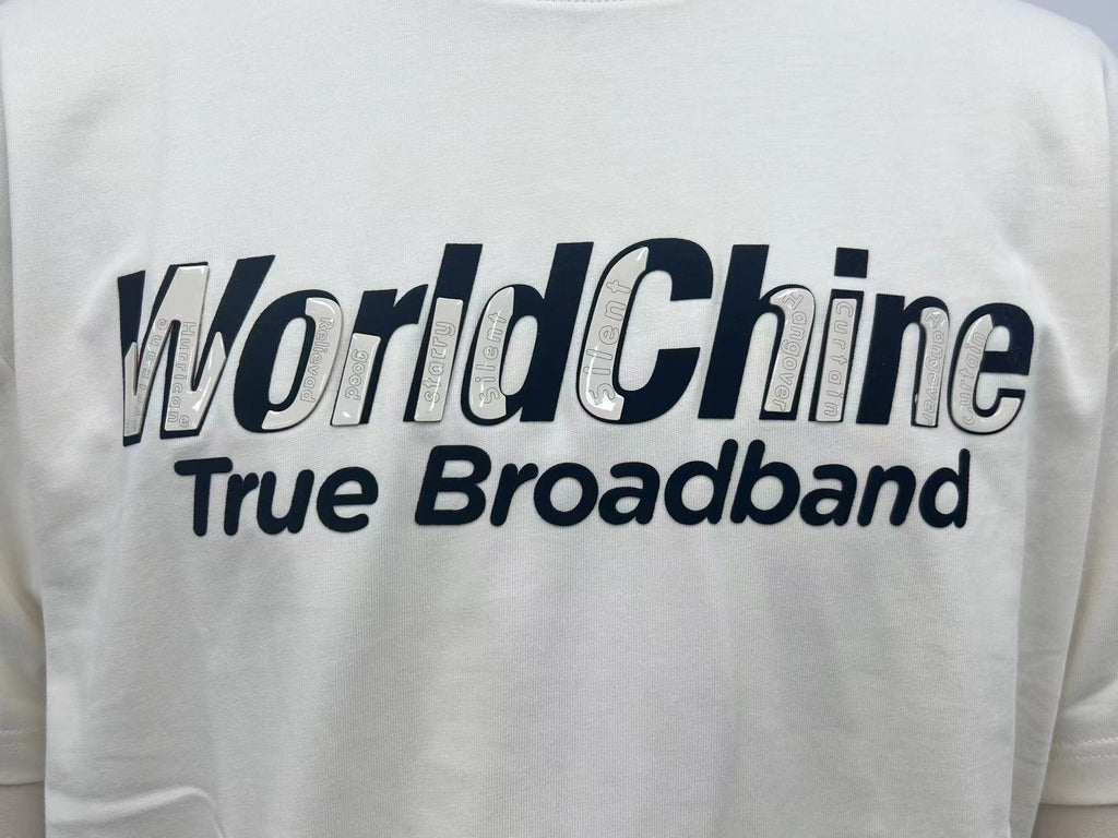 Men's Short Sleeve T-shirt with double-layered letter print