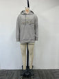 Grey hoodie with multi-craft letter printing