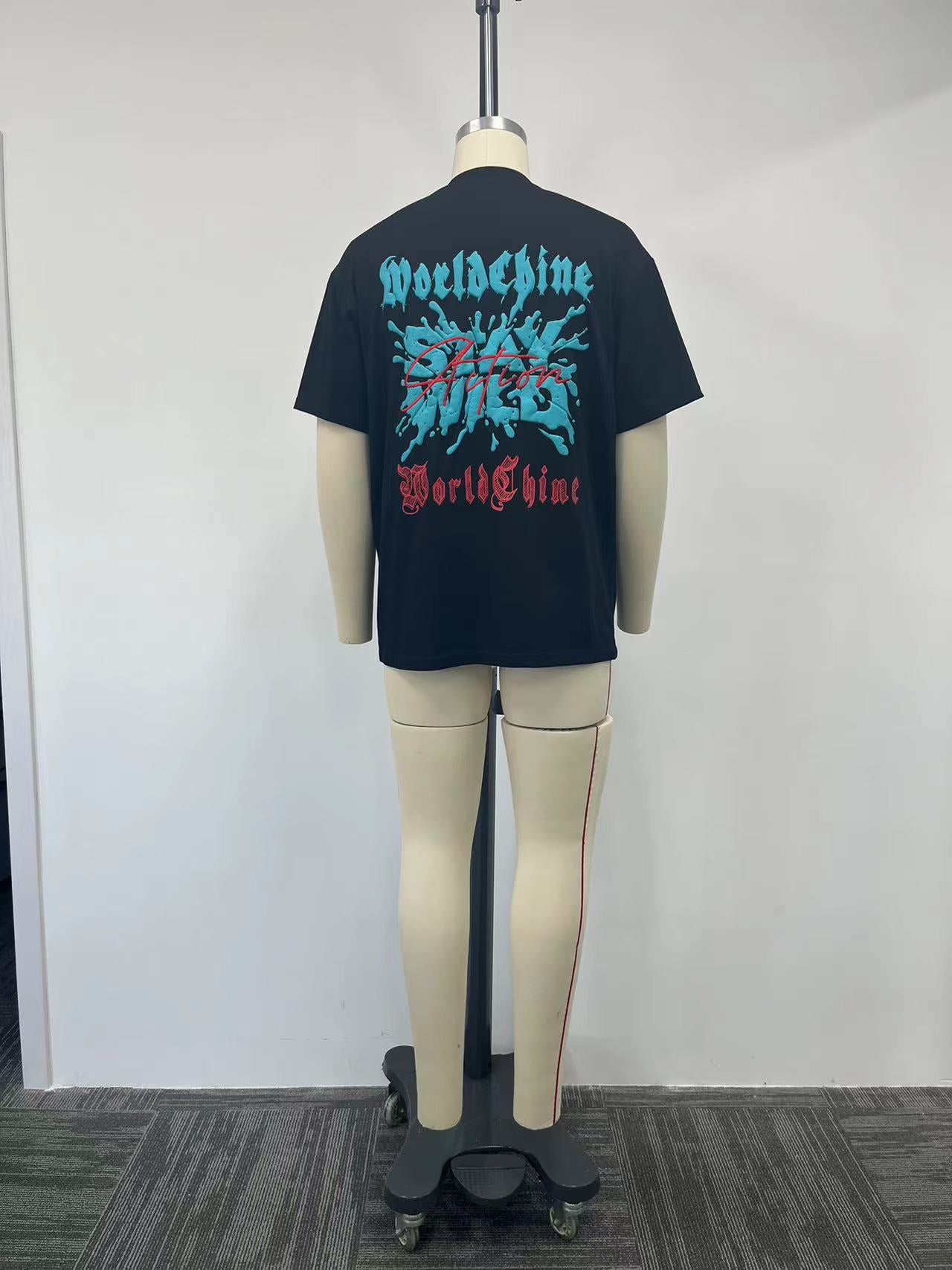 Men's t-shirt features a unique and stylish puff print