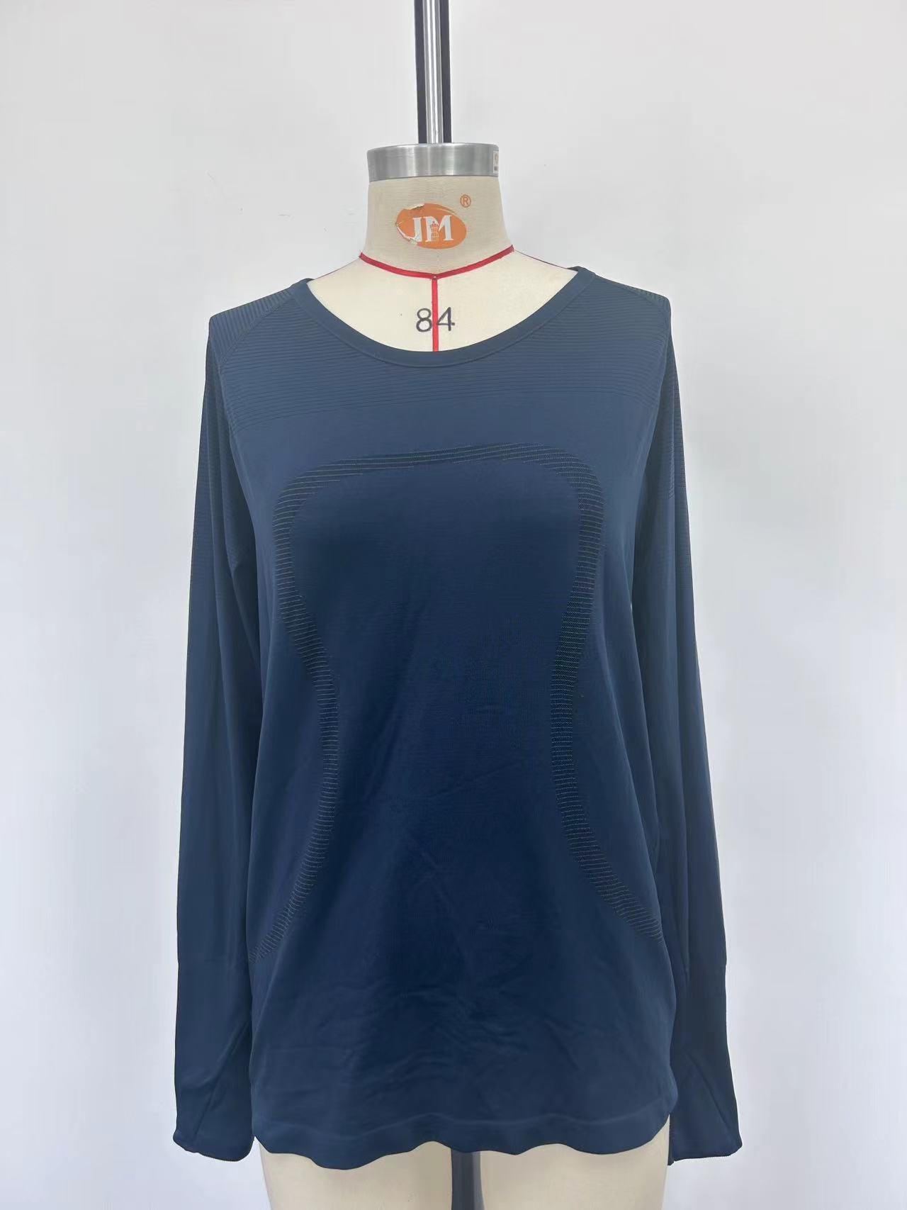Navy Blue Women's Long Sleeve Athletic Shirt