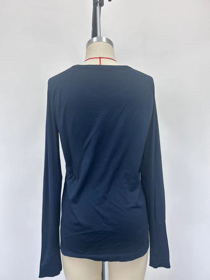 Navy Blue Women's Long Sleeve Athletic Shirt