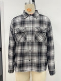 Black and white plaid men's shirt