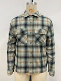 Men's black, white, and yellow plaid shirt