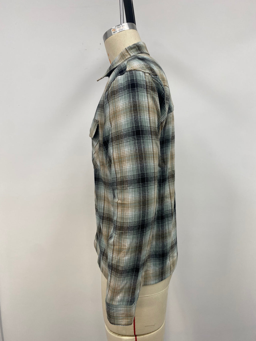 Men's black, white, and yellow plaid shirt
