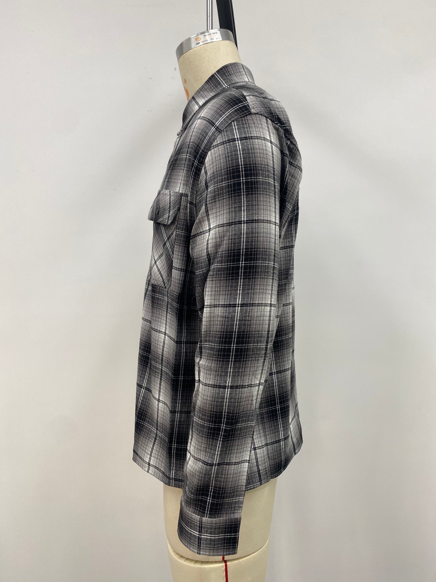 Black and white plaid men's shirt