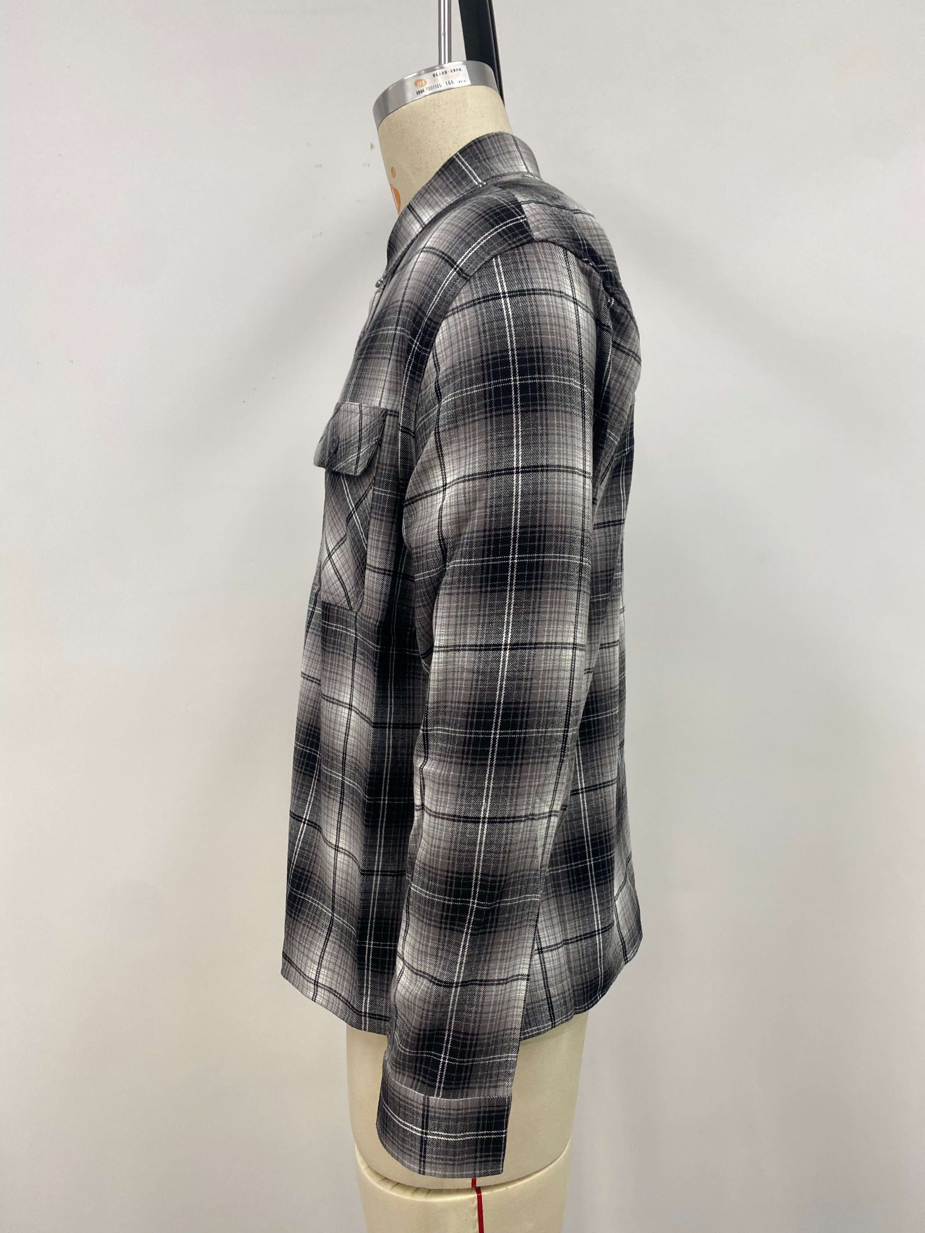 Black and white plaid men's shirt