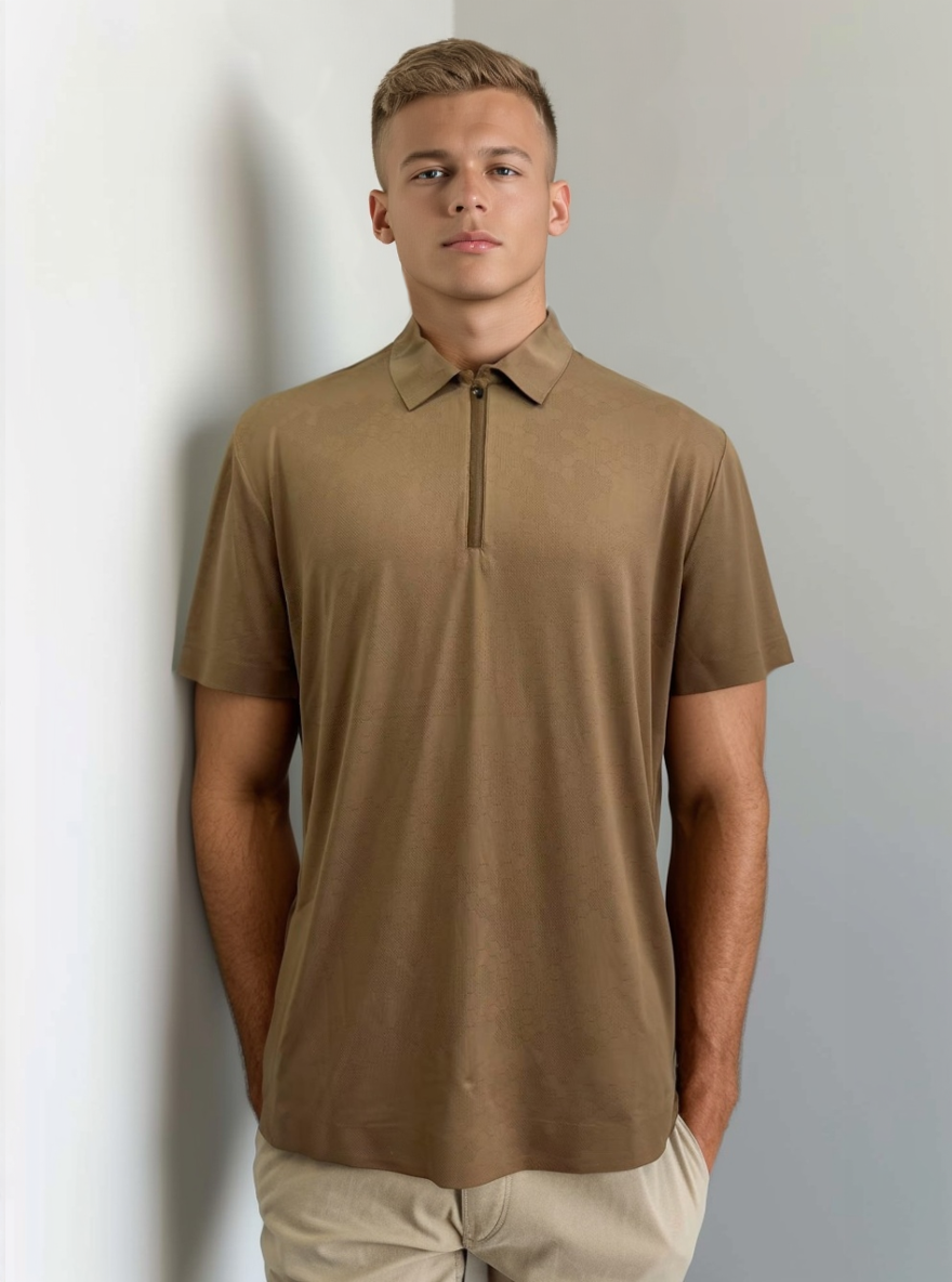 Men's jacquard polo shirt