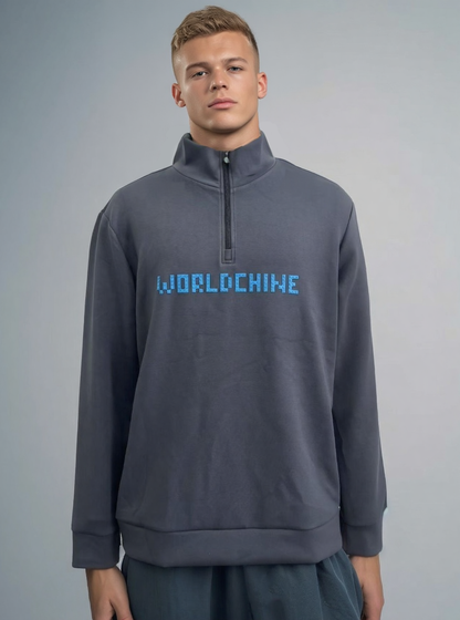 Men's letter-print 4/1 zipper sweatshirt and pants set