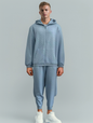 Men's zipper sweatshirt and long pants set with jacquard fabric