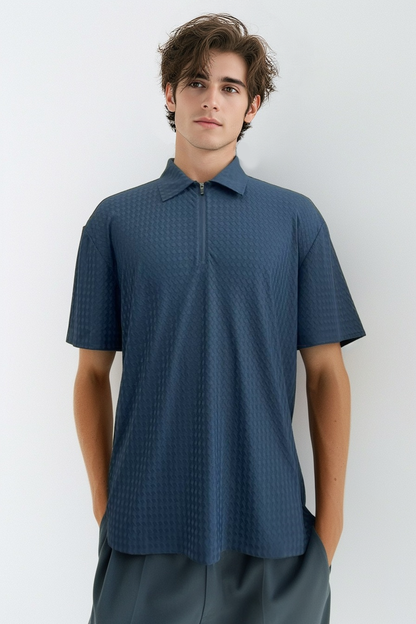 Men's POLO fabric with jacquard pattern