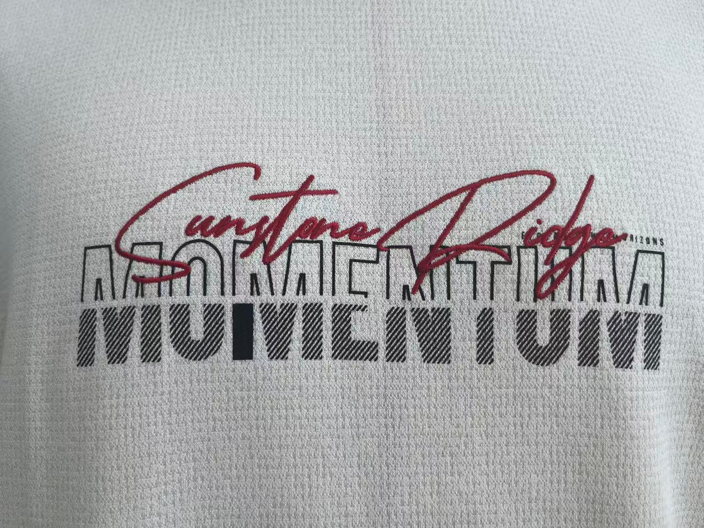 White jacquard fabric T-shirt