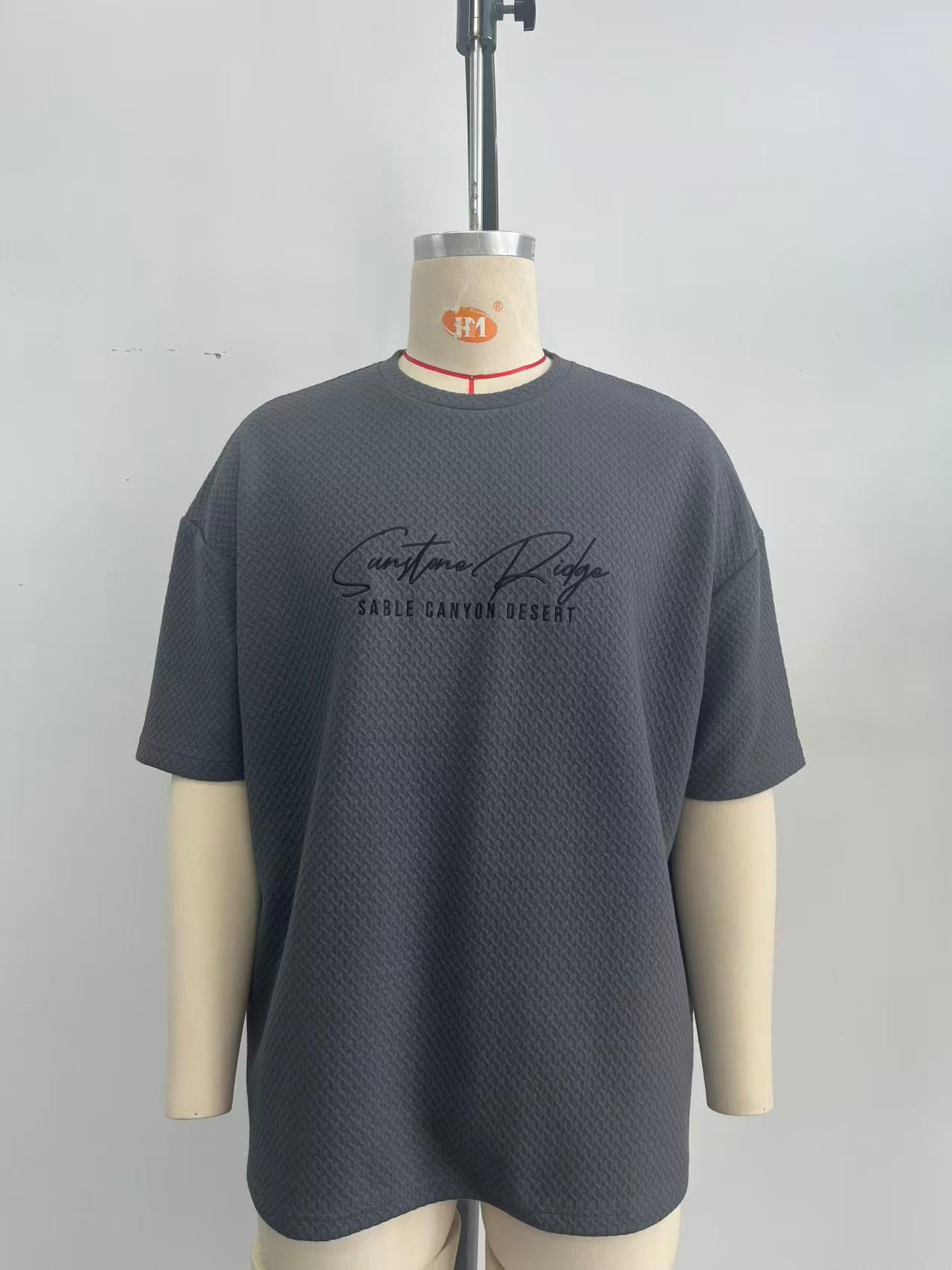 Jacquard fabric T-shirt