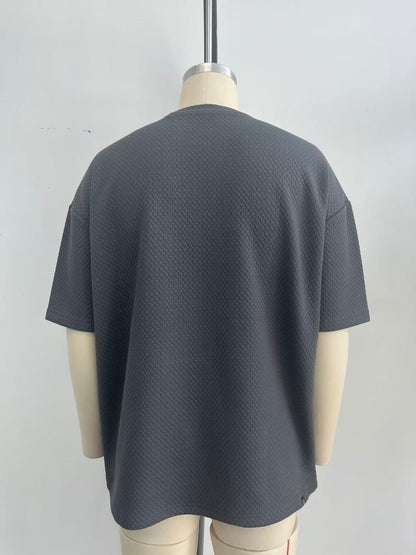 Jacquard fabric T-shirt