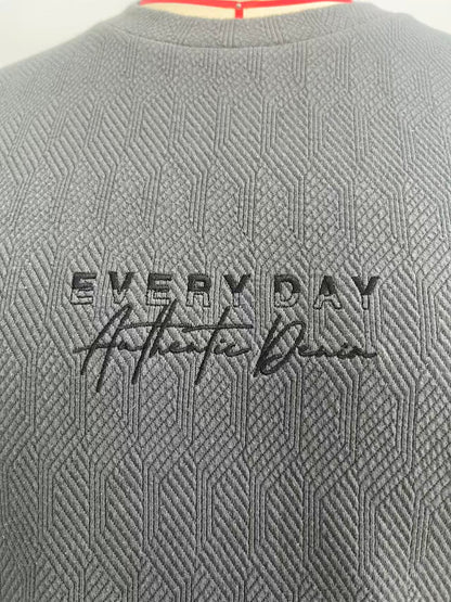 Dark gray jacquard fabric T-shirt