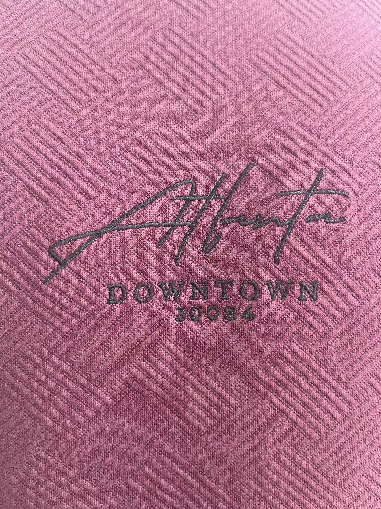 Dark red jacquard fabric T-shirt