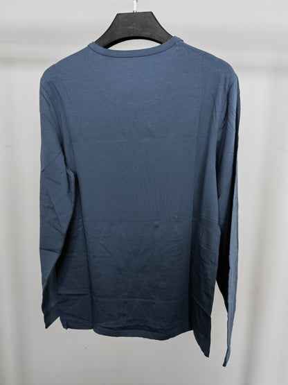 Men's blue long-sleeved modal pajama set