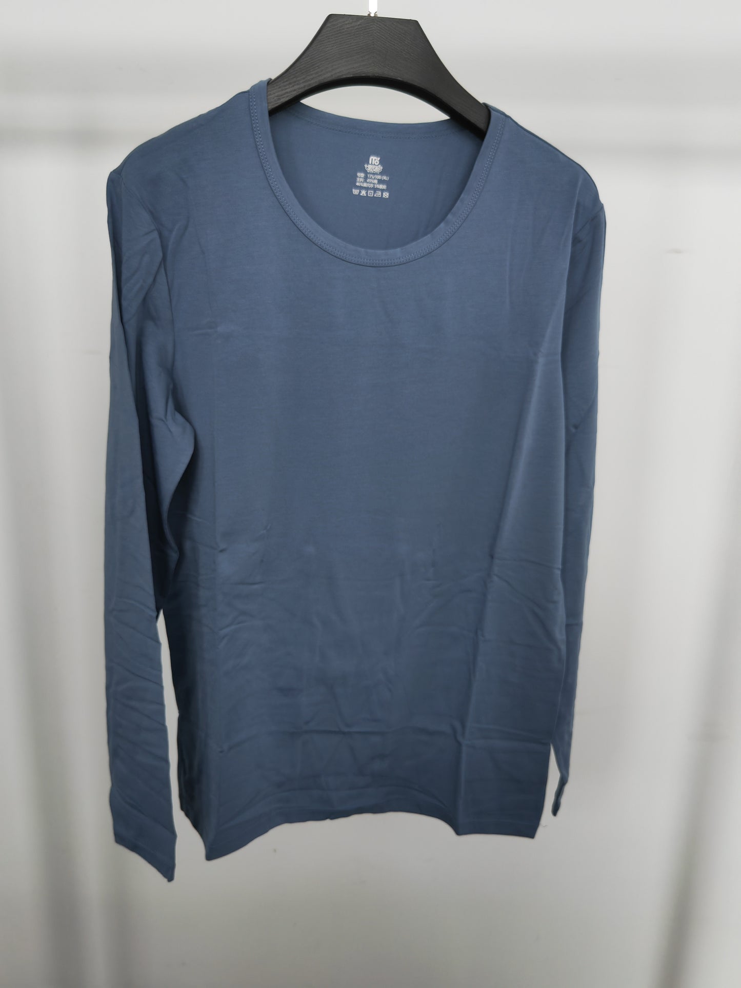 Men's blue long-sleeved modal pajama set