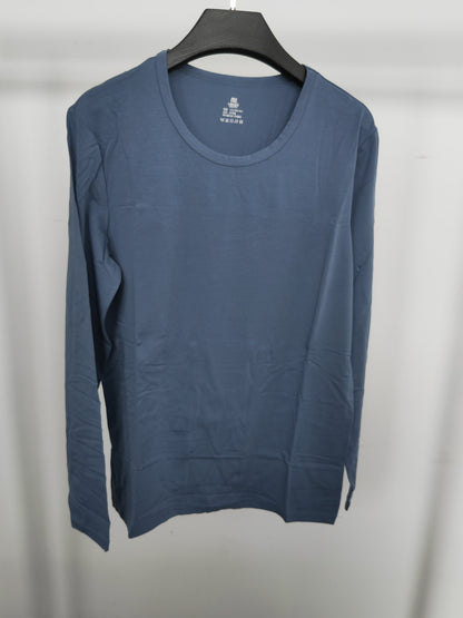 Men's blue long-sleeved modal pajama set