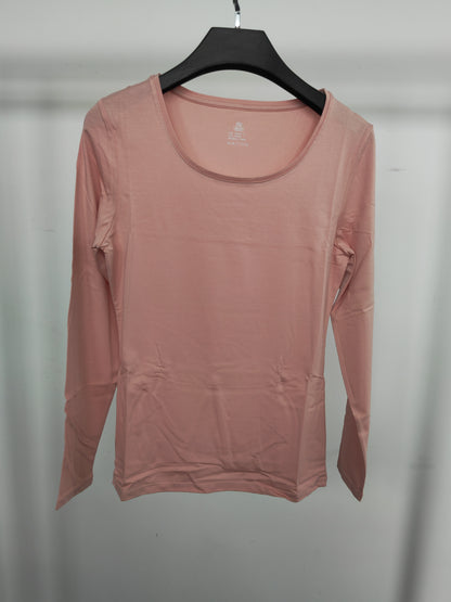 Lady's pink long-sleeved modal pajama set