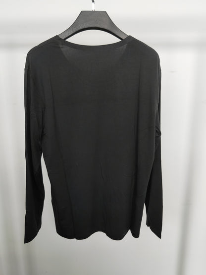 Men's black long-sleeved modal pajama set