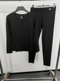 Lady's black long-sleeved modal pajama set
