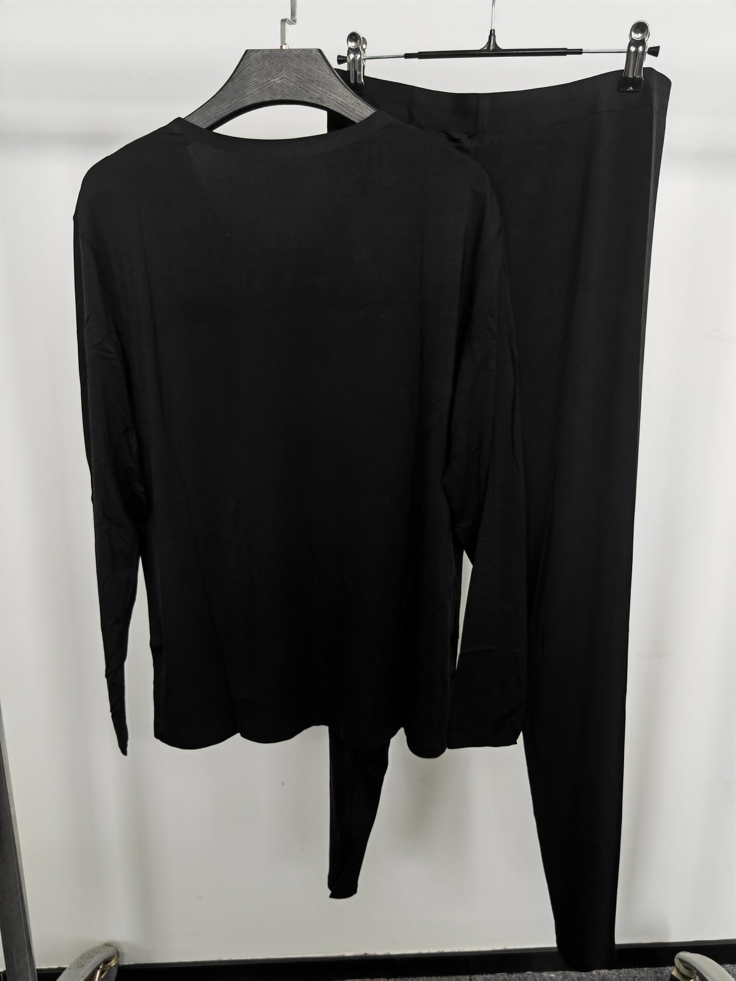 Men's black long-sleeved modal pajama set