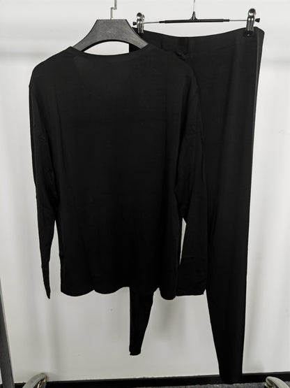 Men's black long-sleeved modal pajama set
