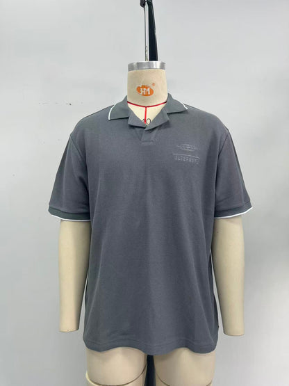 Men's POLO short-sleeved shirt with jacquard fabric